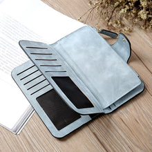 将图片加载到图库查看器，Man Women&#39;s Pu Leather Wallet Coin Clutch Hasp Zipper Long Ladies Purse 2021 Casual Solid Three Fold Unisex Wallets Women
