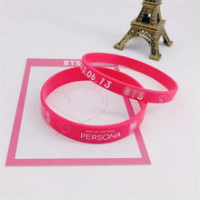 将图片加载到图库查看器，Kpop Bangtan Boys BLACKPINK JUNG KOOK JIMIN V SUGA J HOPE Wristband 2Pcs/Set Big Small Mixed Silica Gel Colored Wristband
