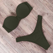 将图片加载到图库查看器，RXRXCOCO Bikini Women Sexy Push Up Swimsuit 2019 Bandeau Beach Wear Brazilian Bikini Set Swimwear Bathing Suit Swimming Suits

