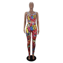 将图片加载到图库查看器，QYQ Skittles Candy Booty Two Piece Set Women Top And Pants Cute Bodycon Leggings Sport Plus Size Snack Fruity Gusher Long Sleeve
