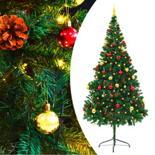 将图片加载到图库查看器，Artificial Christmas Tree w/Baubles and LEDs Green Holiday Multi sizes
