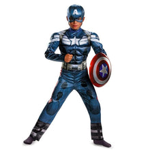 将图片加载到图库查看器，Boys Captain America Movie 2 Classic Muscle Halloween Cosplay Costume
