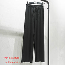 将图片加载到图库查看器，Soft Comfort Women Pants 2020 New High Waist Casual Summer Slacks Pants Women Ice Silk Ankle-Length Long Trousers Female Slacks
