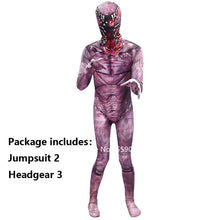 将图片加载到图库查看器，Halloween Women Men Scary Demogorgon Biochemical Zombie Cosplay Costume Mask Headgear Set Carnival Digusting Men-eater Outfit
