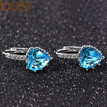 将图片加载到图库查看器，BAMOER Stones Heart Shape Trendy &amp; Elegant AAA Zircon Stud Earring YIE095
