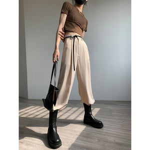 CMAZ 2020 Spring Summer Women Loose Pants Straight  Full Length Casual Trousers Women CMAZ1004