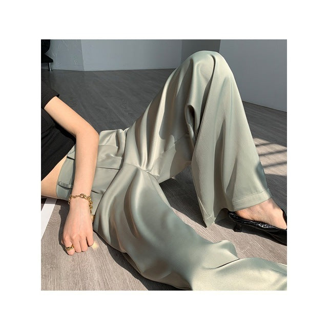 CMAZ 2020 Spring Summer Women Loose Pants Straight  Full Length Casual Trousers Women CMAZ1004