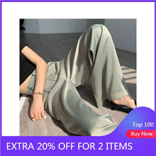 将图片加载到图库查看器，CMAZ 2020 Spring Summer Women Loose Pants Straight  Full Length Casual Trousers Women CMAZ1004
