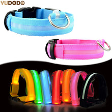将图片加载到图库查看器，Nylon LED Pet Dog Collar,Night Safety Flashing Glow In The Dark Dog Leash,Dogs Luminous Fluorescent Collars Pet Supplies
