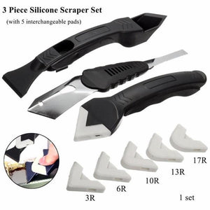 5 In 1 Silicone Remover Caulking Finishing Cleaning Tools Sealant Smooth Scraper Grout Kit Plastic Scraper Trowel Hand Tools