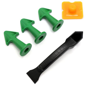 5 In 1 Silicone Remover Caulking Finishing Cleaning Tools Sealant Smooth Scraper Grout Kit Plastic Scraper Trowel Hand Tools