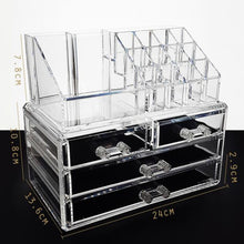 将图片加载到图库查看器，Makeup Organizer Cosmetic Storage Box Transparent Plastic Box Organizador Acrylic Desktop Jewelry  Bathroom Multifunctional

