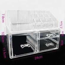 将图片加载到图库查看器，Makeup Organizer Cosmetic Storage Box Transparent Plastic Box Organizador Acrylic Desktop Jewelry  Bathroom Multifunctional
