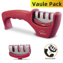 将图片加载到图库查看器，Knife Sharpener 4 in 1 Diamond Coated&amp;Fine Rod Knife Shears and Scissors Sharpening stone System Stainless Steel Blades
