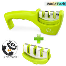 将图片加载到图库查看器，Knife Sharpener 4 in 1 Diamond Coated&amp;Fine Rod Knife Shears and Scissors Sharpening stone System Stainless Steel Blades
