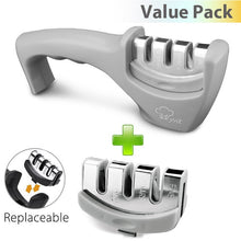 将图片加载到图库查看器，Knife Sharpener 4 in 1 Diamond Coated&amp;Fine Rod Knife Shears and Scissors Sharpening stone System Stainless Steel Blades
