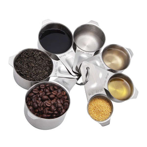 Color Box 7-piece Set-stainless Steel  Graduated Measuring Cup Measuring Spoon Set Baking Tools Kitchen Supplies